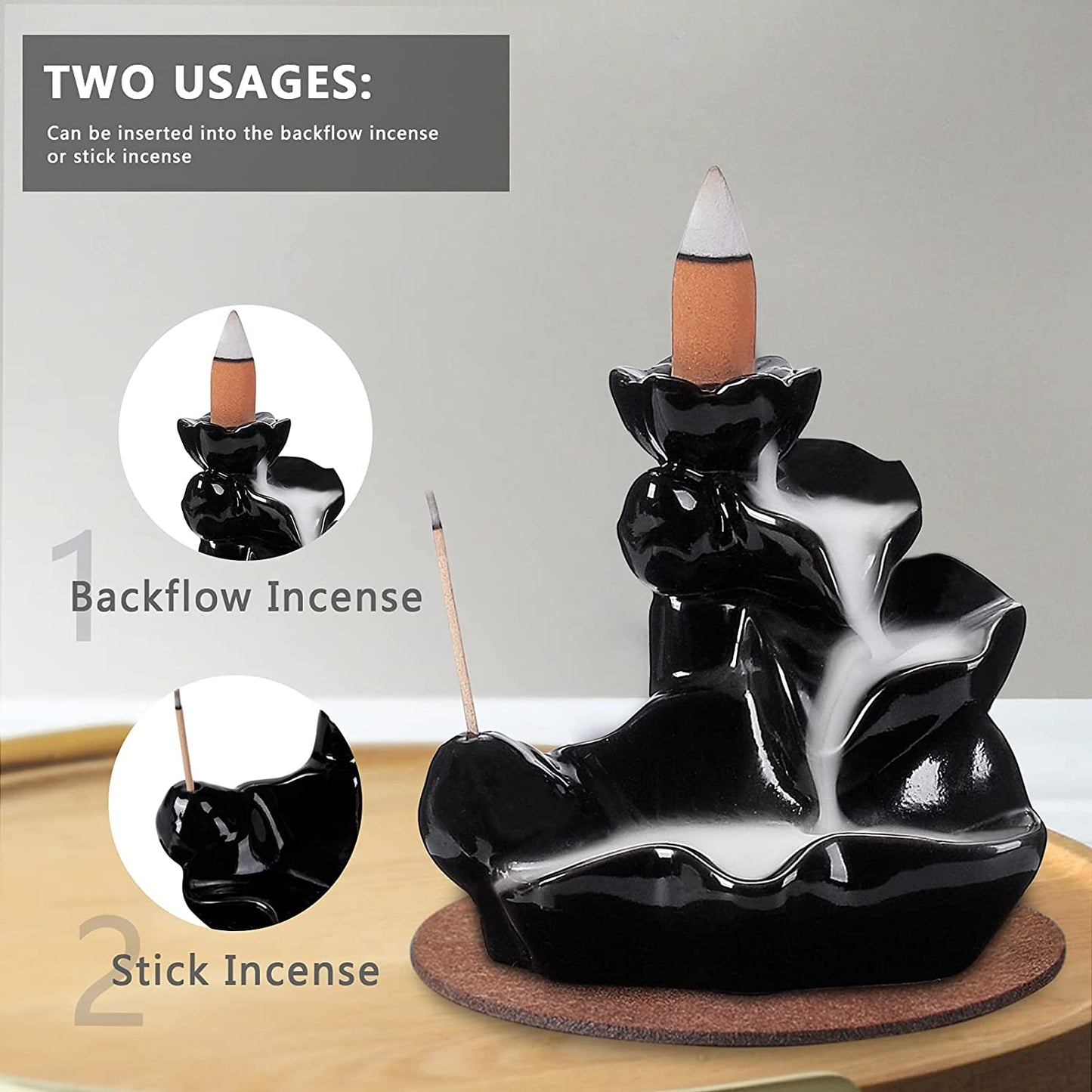 Backflow Incense Burner 4 Tier Lotus