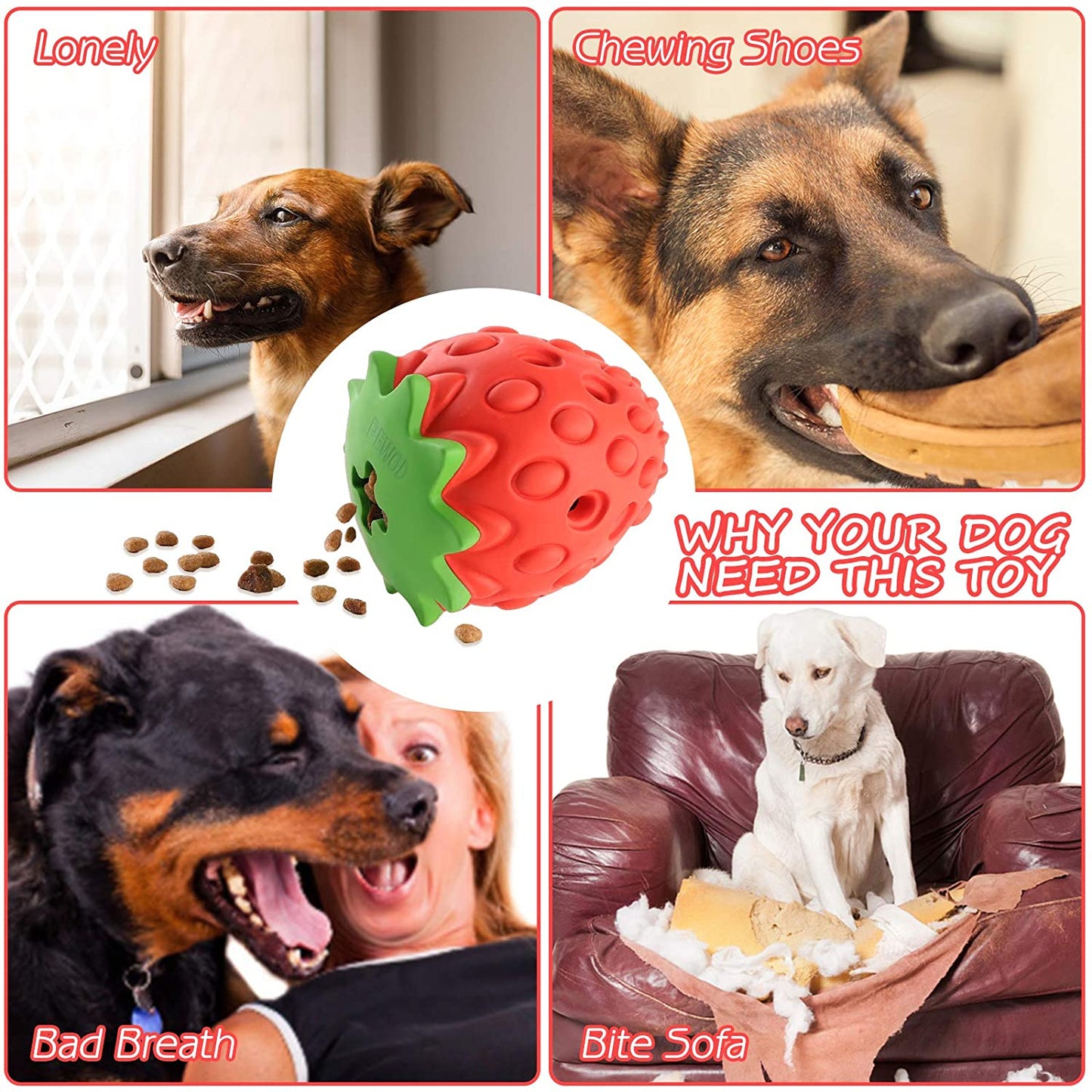 Dog Treat Toy Strawberry