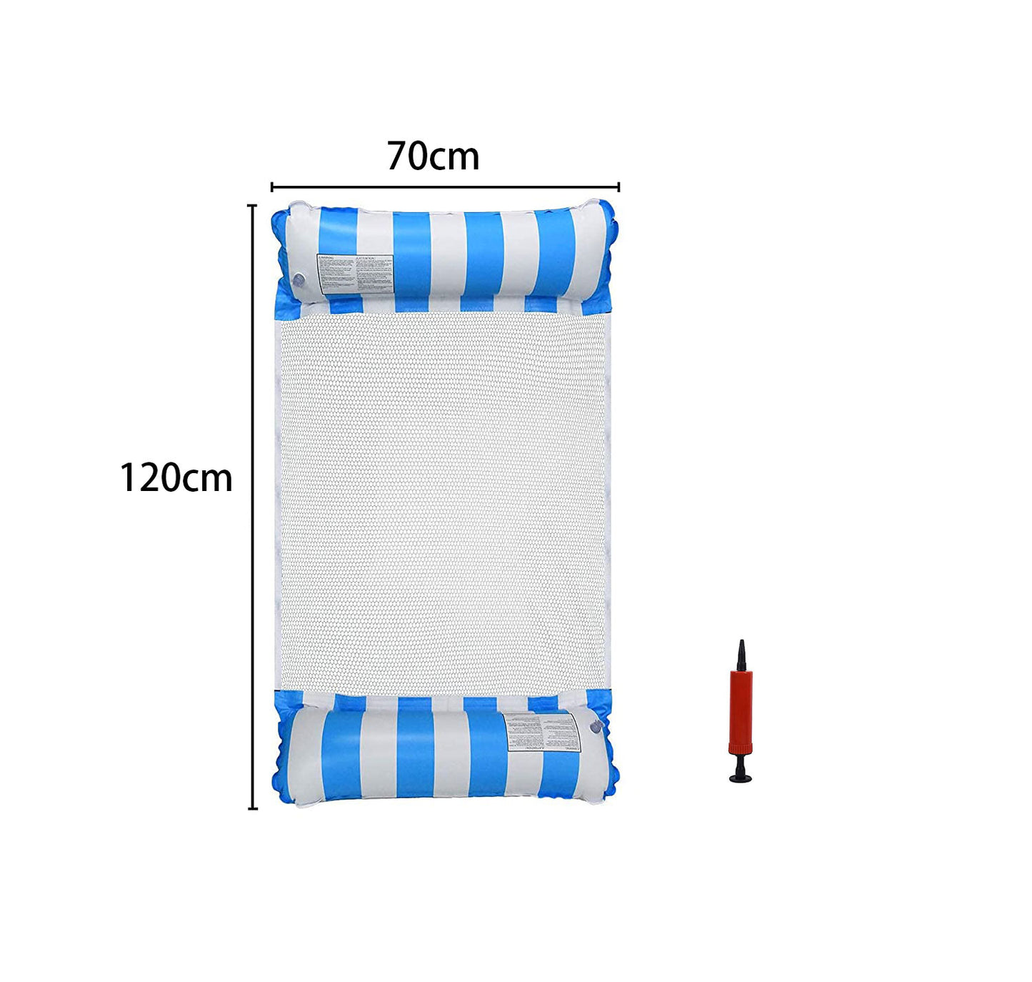 Inflatable Pool Water Float Hammock Lounger Pool Hammock Float -Blue & White