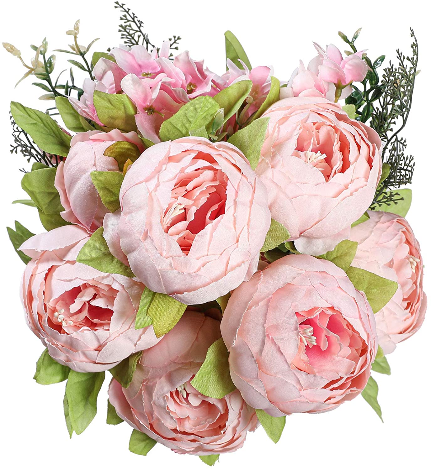 Artificial Peony Silk Flowers Light Pink