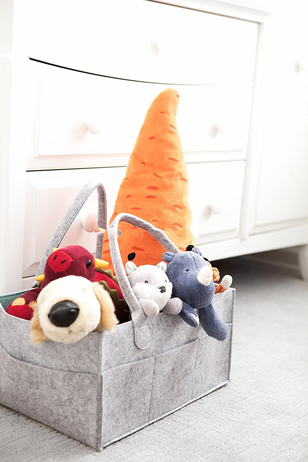 Baby Nappy Caddy Organizer - Red