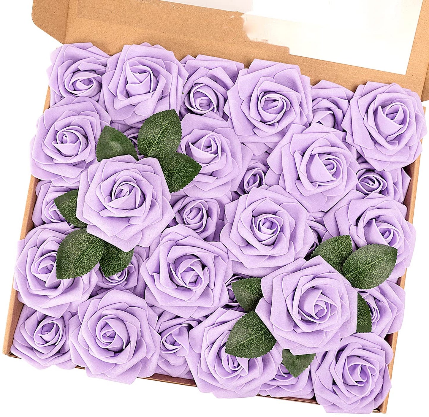 25pcs Artificial Flower Rose Decorated Rose Flower - Purple
