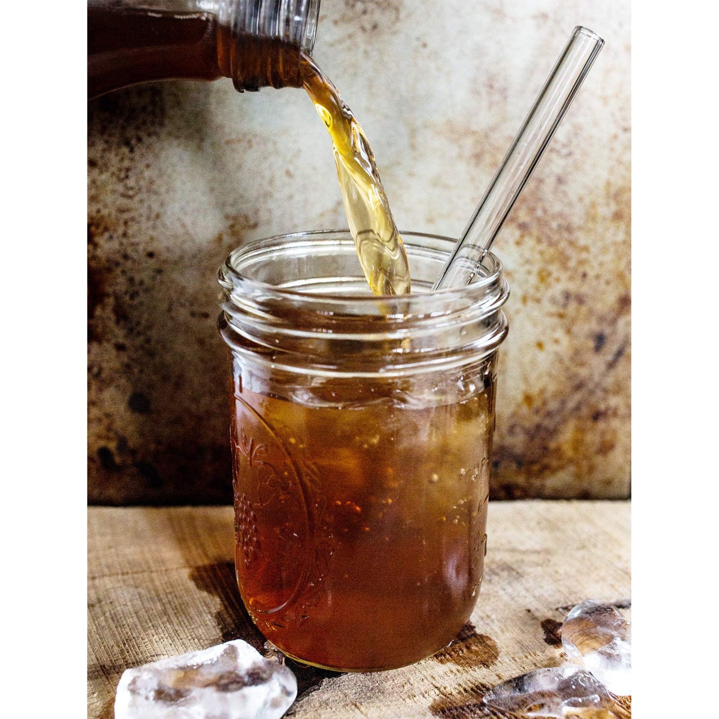 8 Pcs Reusable Glass Drinking Straws Set with Cleaning Brush