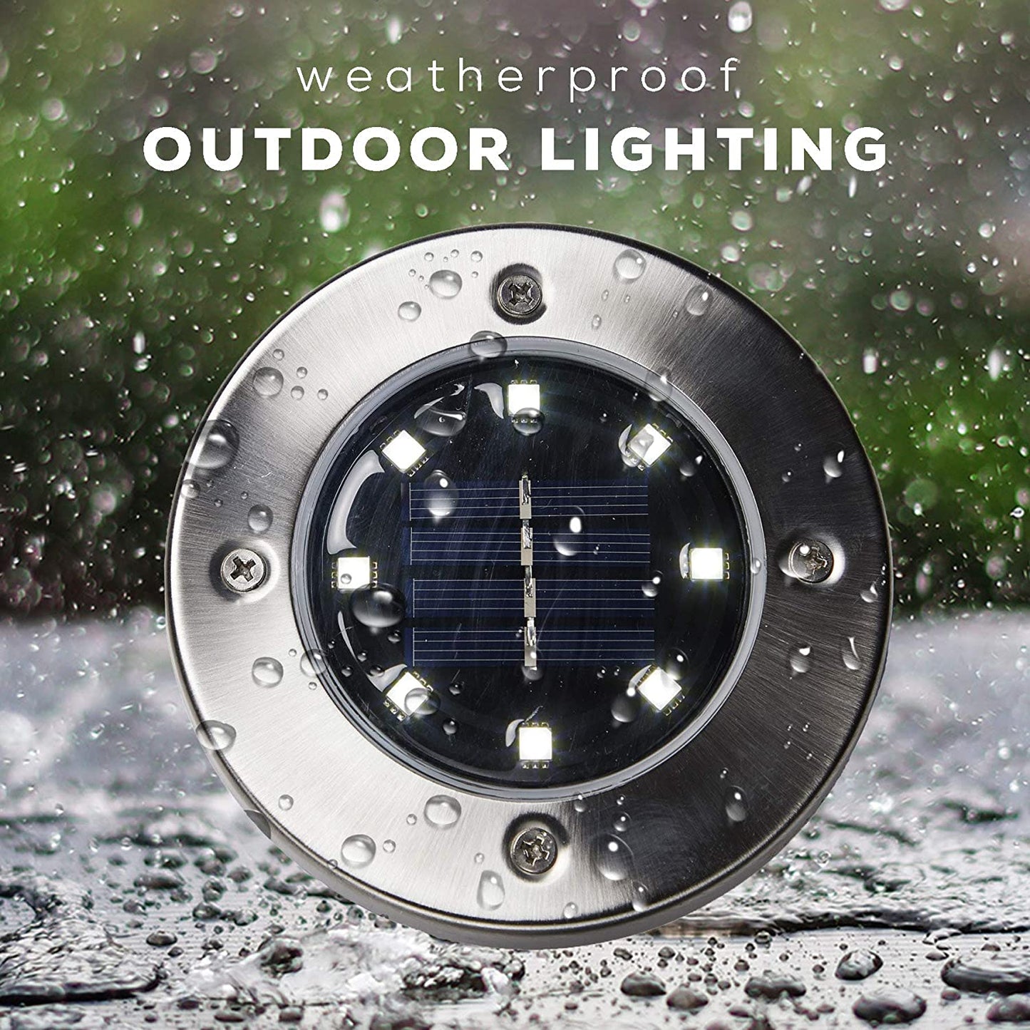 Solar Ground Lights - 8Led cool 4 Pack