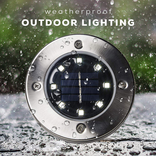 Solar Ground Lights - 8Led cool 4 Pack