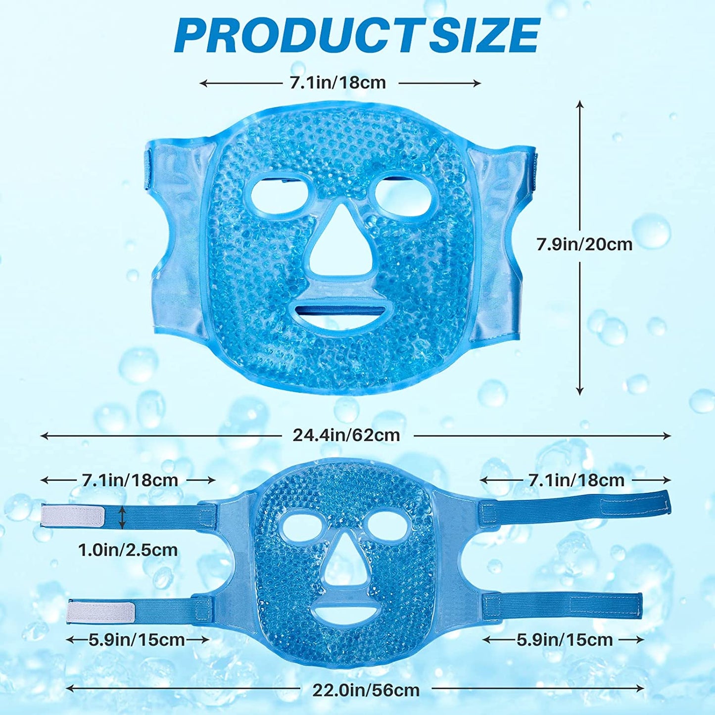 Cold Face Eye Mask Ice Pack Reduce Face Puff,Dark Circles,Gel Beads Hot Heat Cold Compress Pack,Face SPA for Woman Sleeping, Pressure, Headaches, Skin Care[Blue]