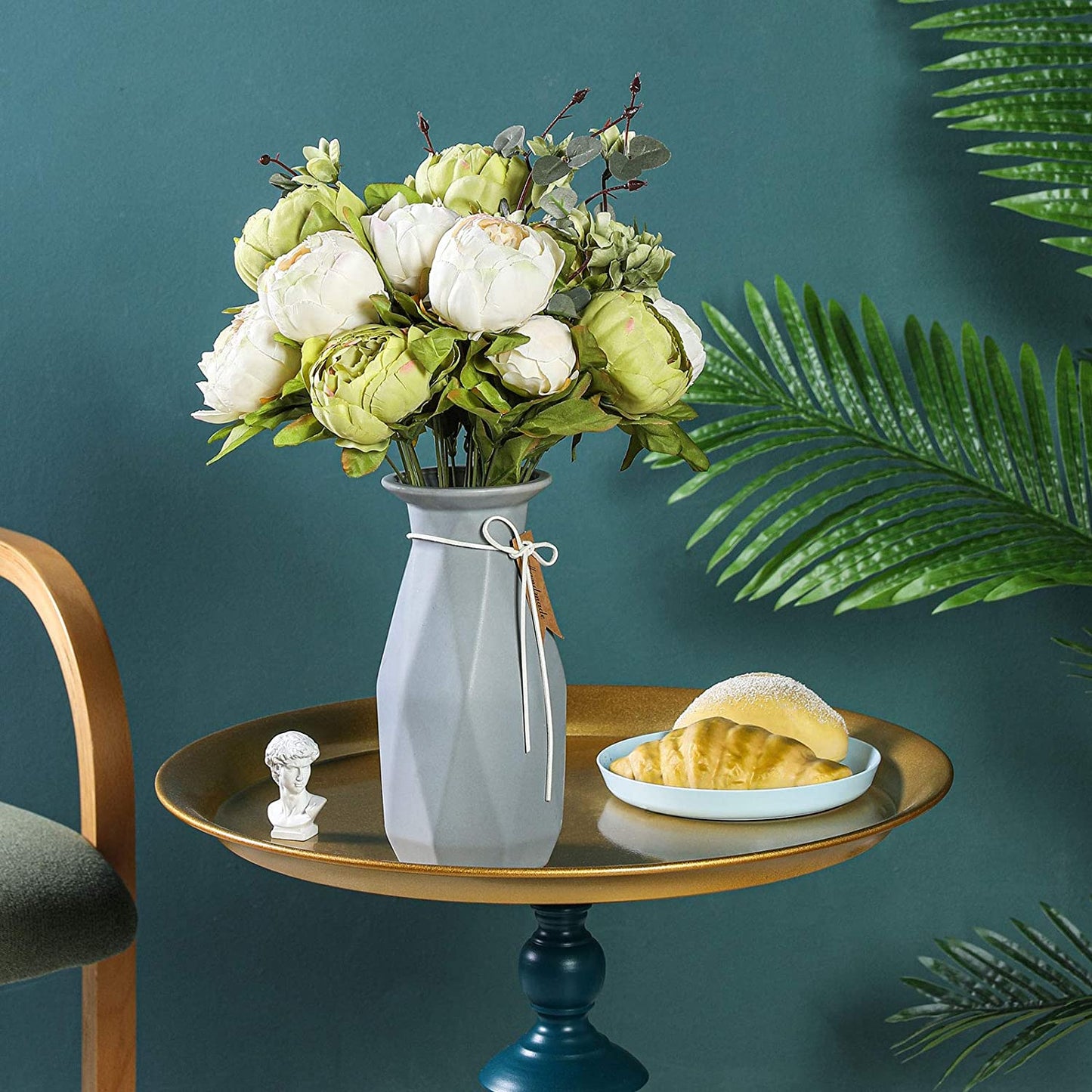 Artificial Peony Silk Flowers Green