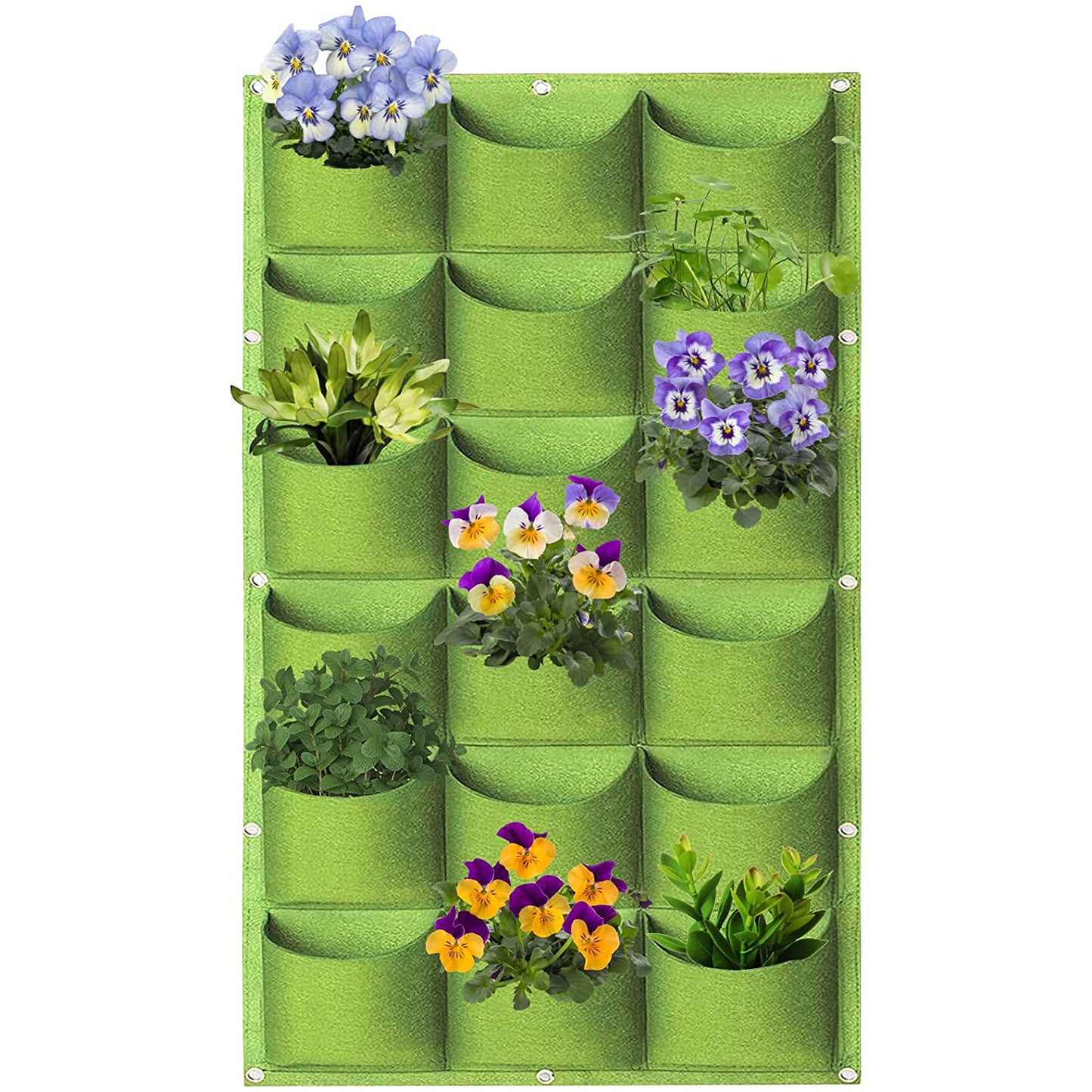 18 Pockets Hanging Planter Bags Vertical Wall Mounted Plant Planting Grow Bags