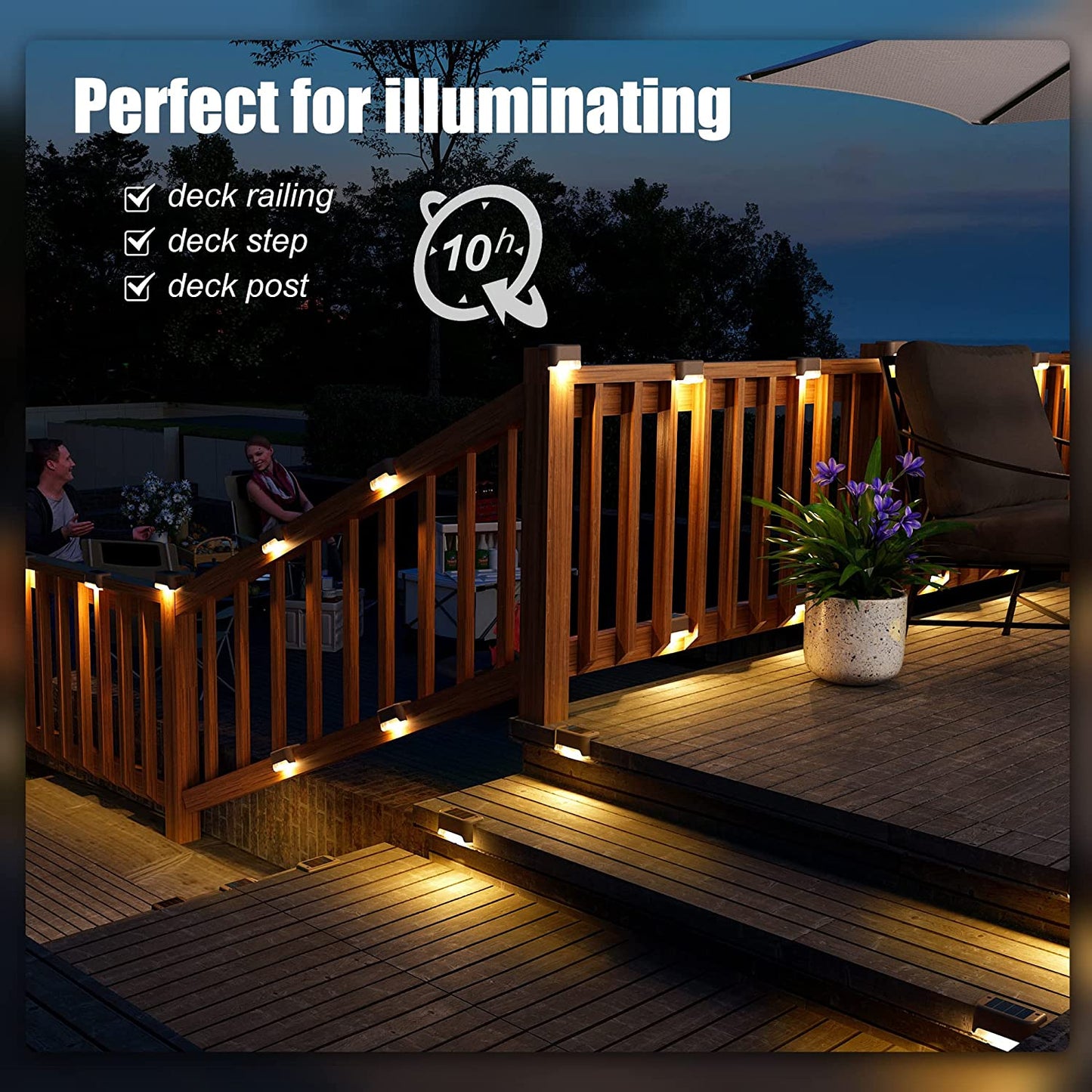 Solar Fence Lights - 1led warm (4pc)