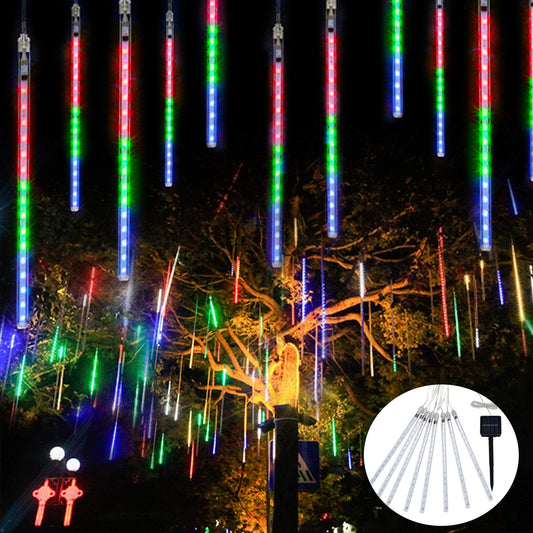 Outdoor Solar Meteor Shower Rain Lights Rainbow