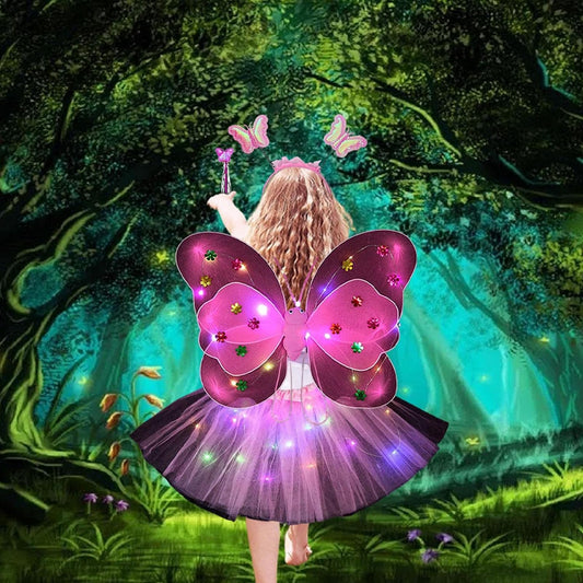 20 LED  Light up Fairy Costume Set Pink