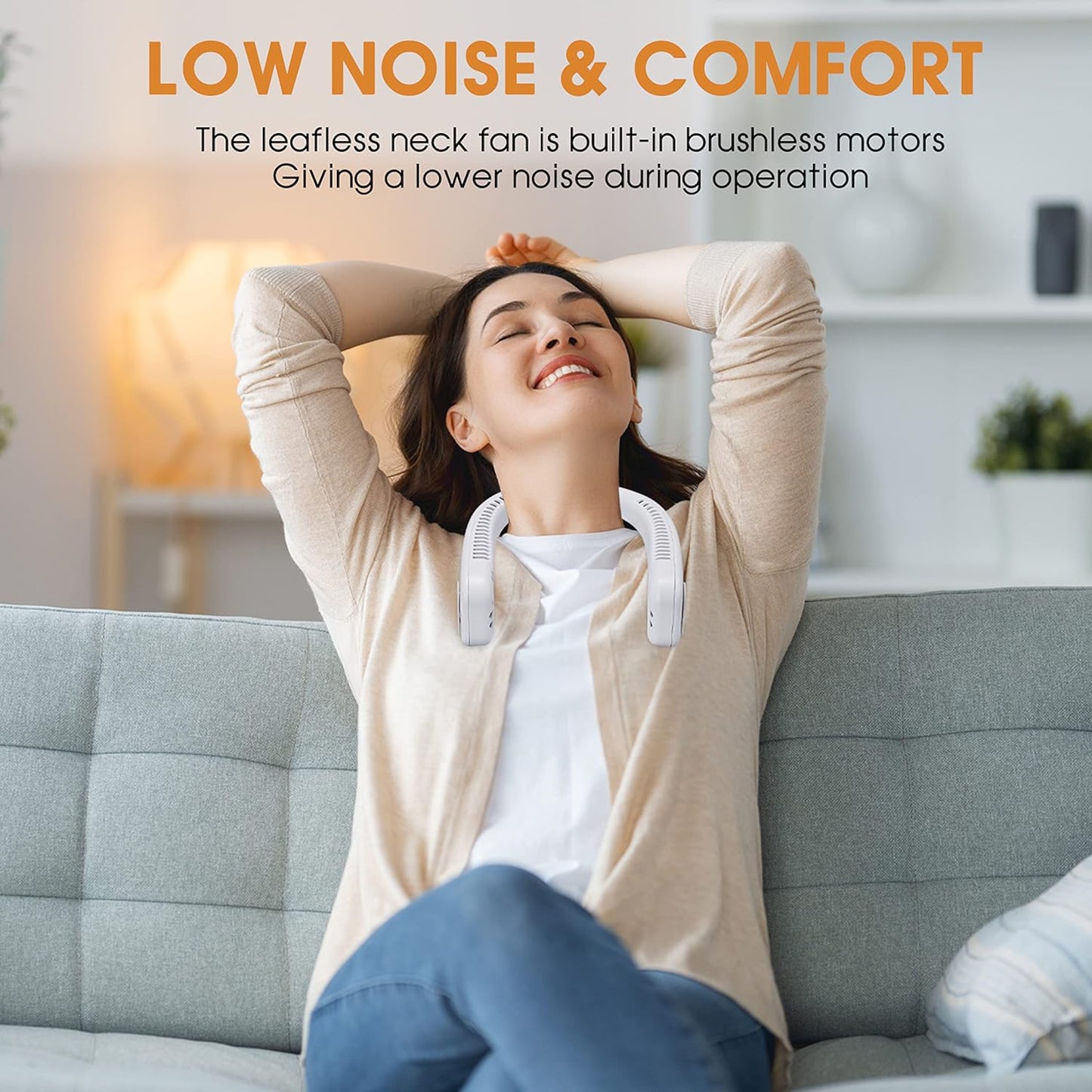 Portable Neck Fan, Hands Free Blade-less Fan Blue