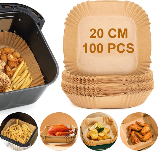 Air Fryer Paper Liners Square 100 Pcs