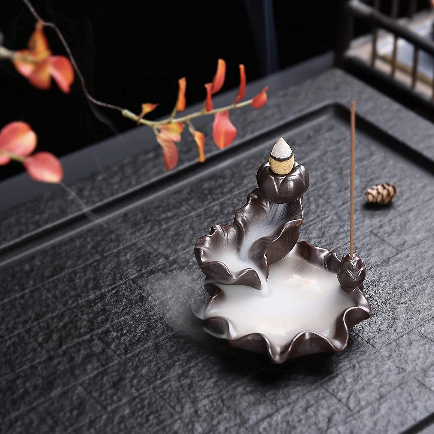 Backflow Incense Burner - Lotus Pond with Koi Fish