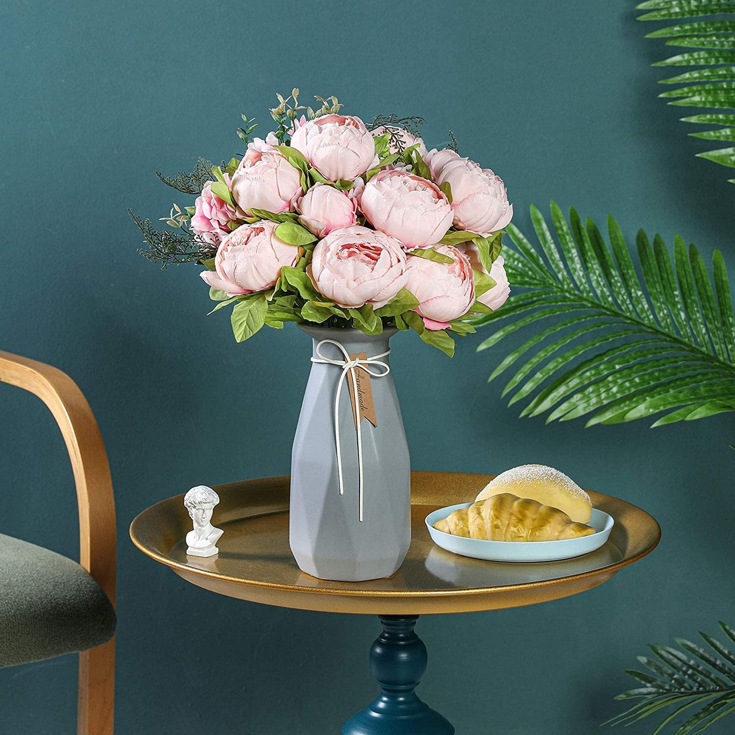 Artificial Peony Silk Flowers Light Pink