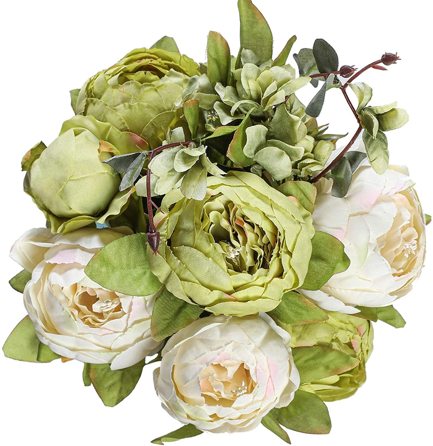 Artificial Peony Silk Flowers Green