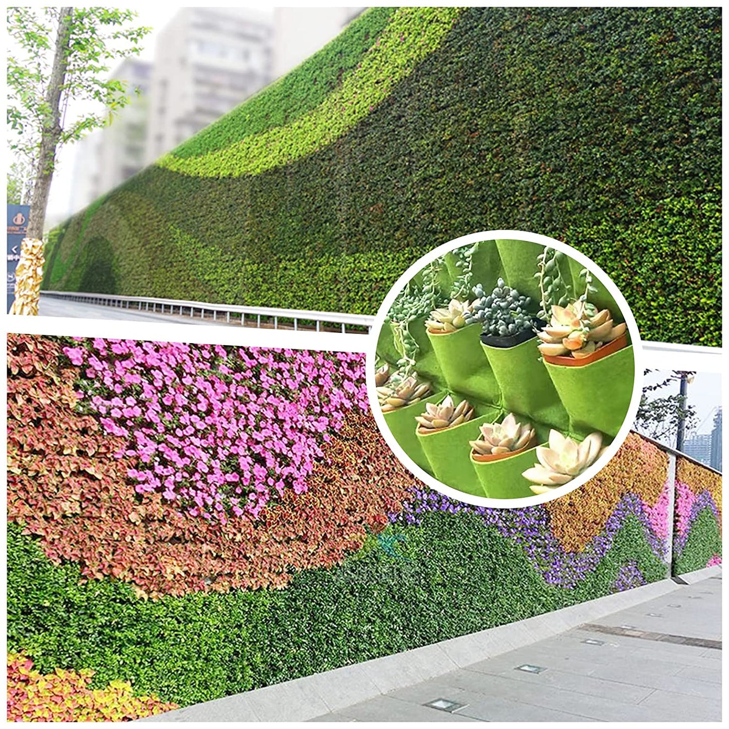 49 Pockets Hanging Planter Bags Vertical Wall Mounted Plant Planting Grow Bags