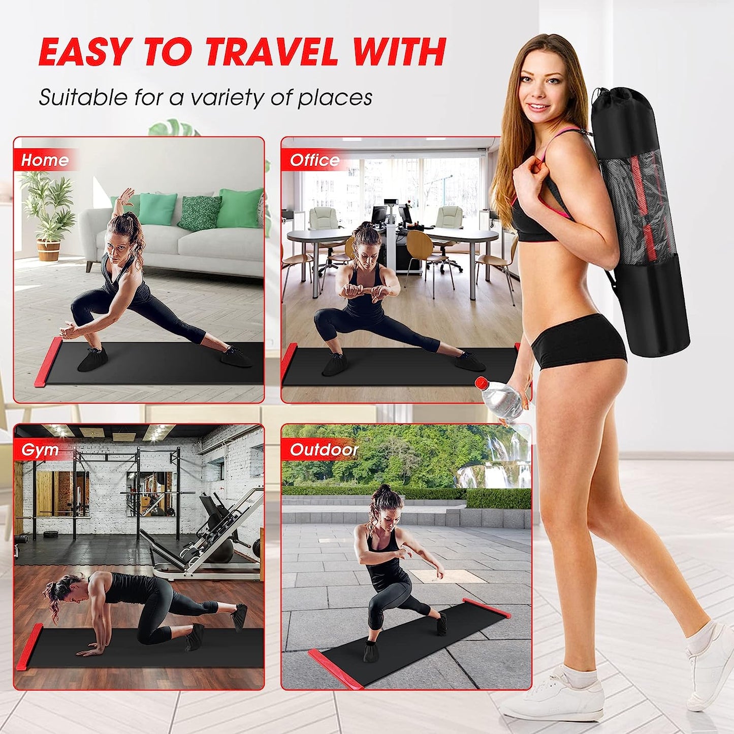 180cm Slide Board Silky Skating Balance Training Mat - 180*50 cm