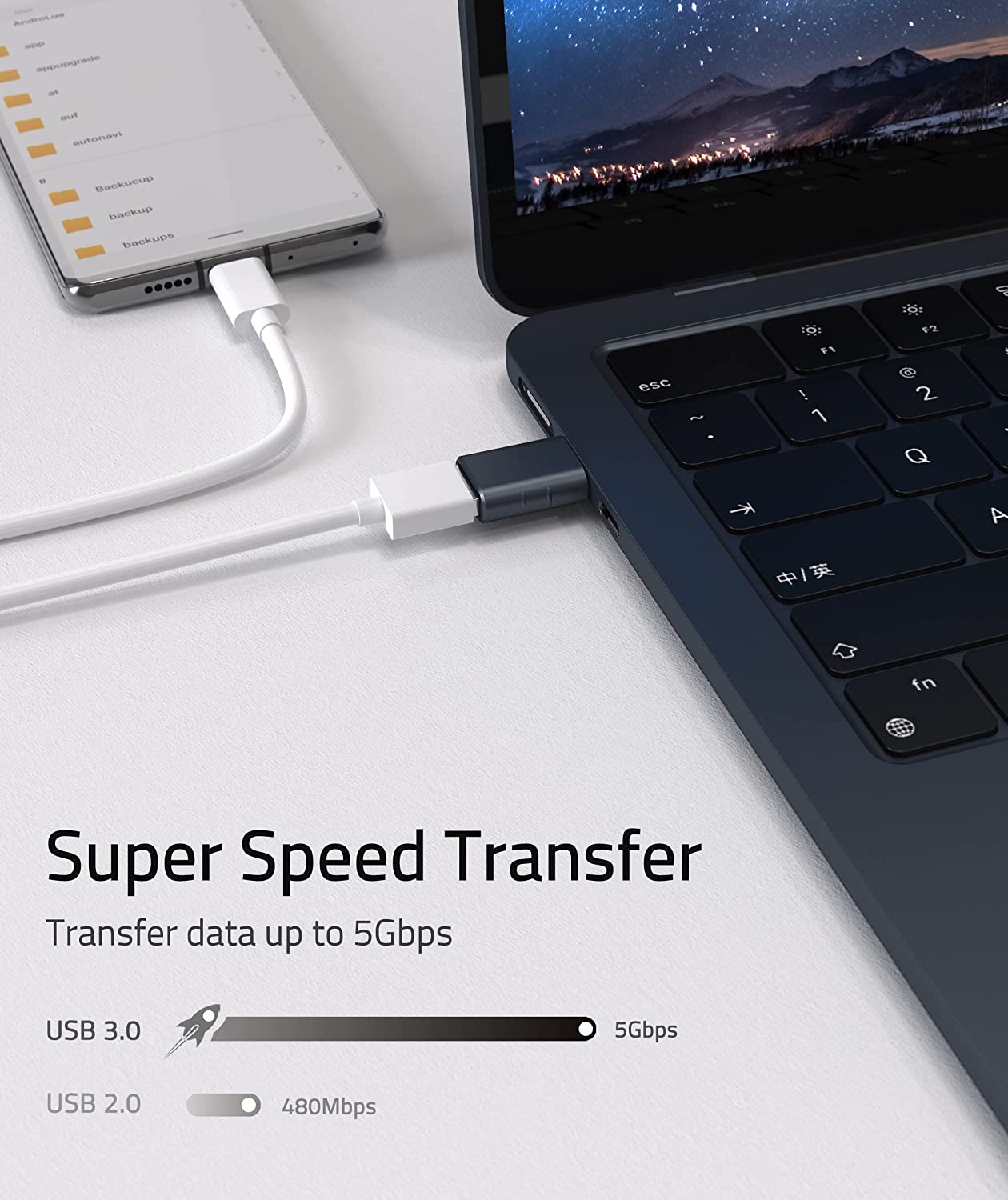USB C to USB Adapter 2 Pack (Black and Sliver)