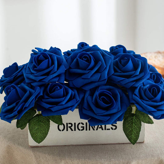 25pcs Artificial Flower Rose Decorated Rose Flower - Blue