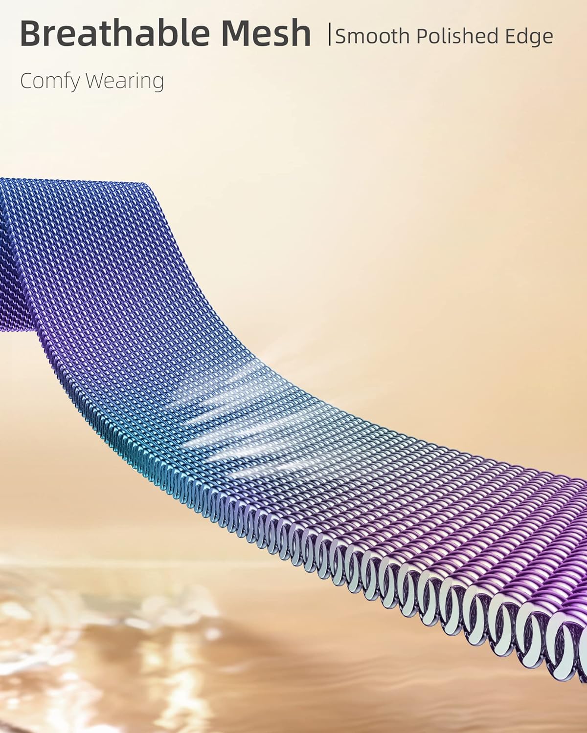 Stainless Steel Milanese Loop Apple Watch Band Pink Purple 42mm 44mm 45mm 49mm