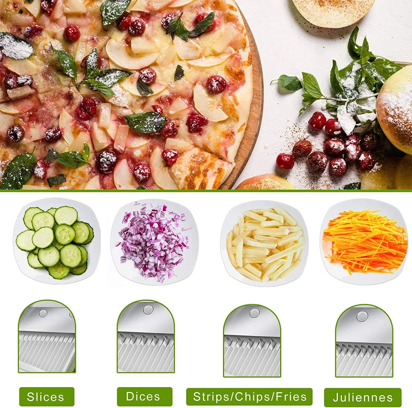 Vegetable Slicer Chopper Potatoes Cutter Gray
