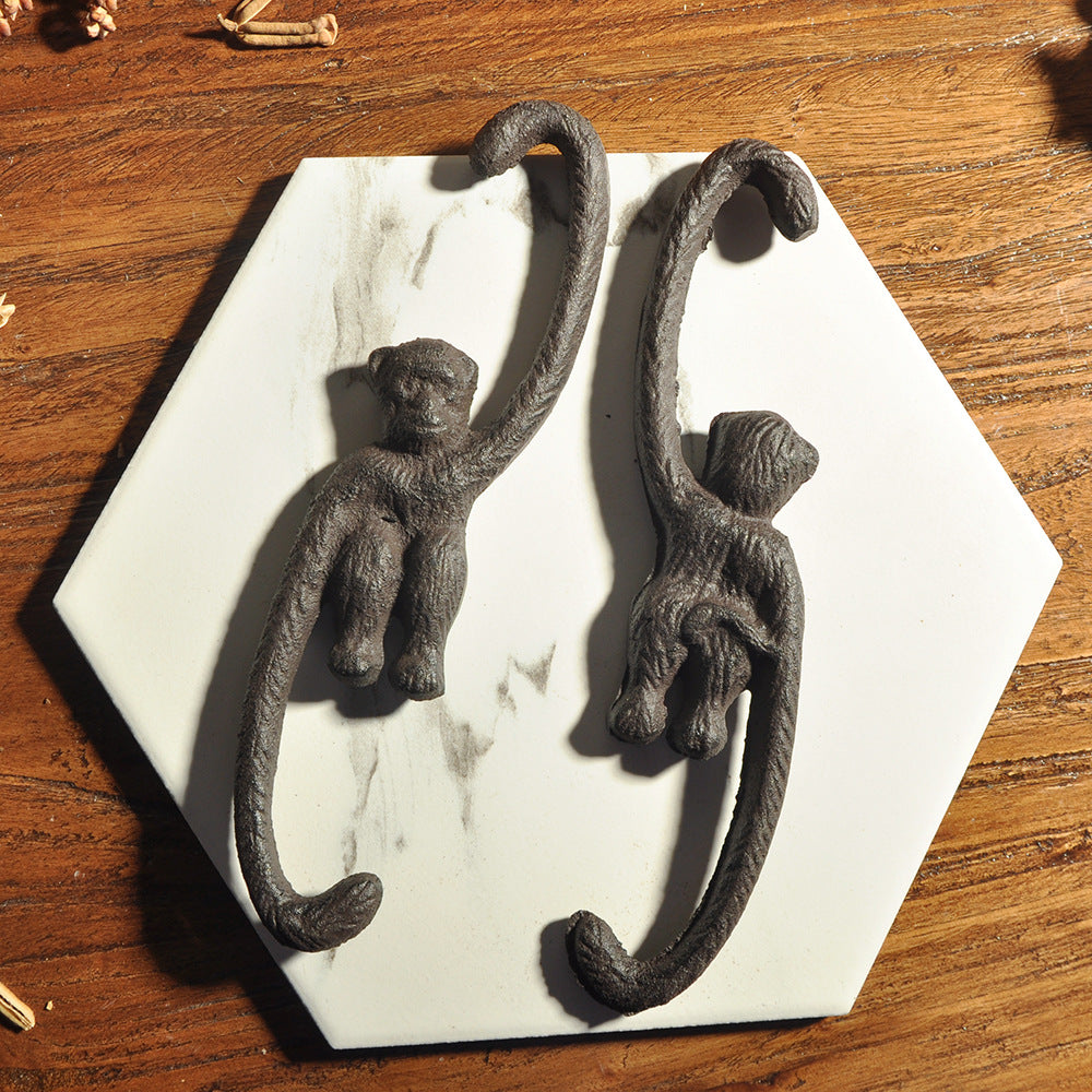 *CLEARANCE* Cast Iron Monkey Hook 2 Pack
