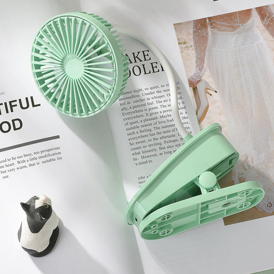 Portable Rechargeable Table Clip Fan Green