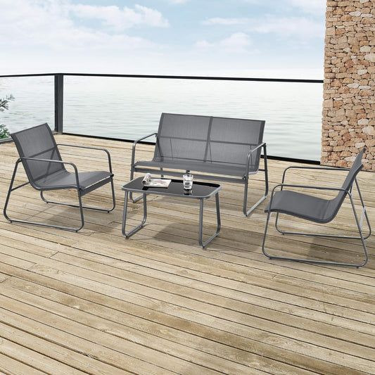 4-Piece Garden Outdoor Furniture Set, Sectional Patio Bistro Set
