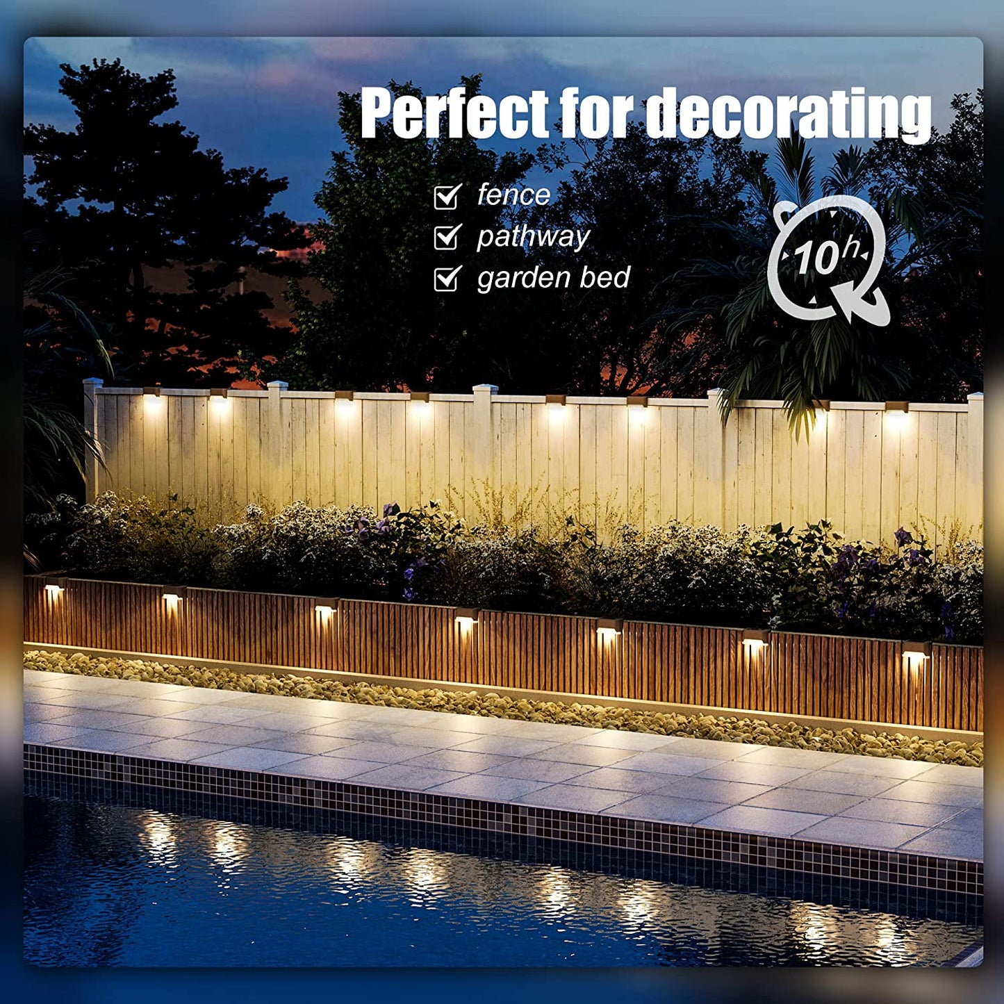 Solar Fence Lights - 1led warm (4pc)