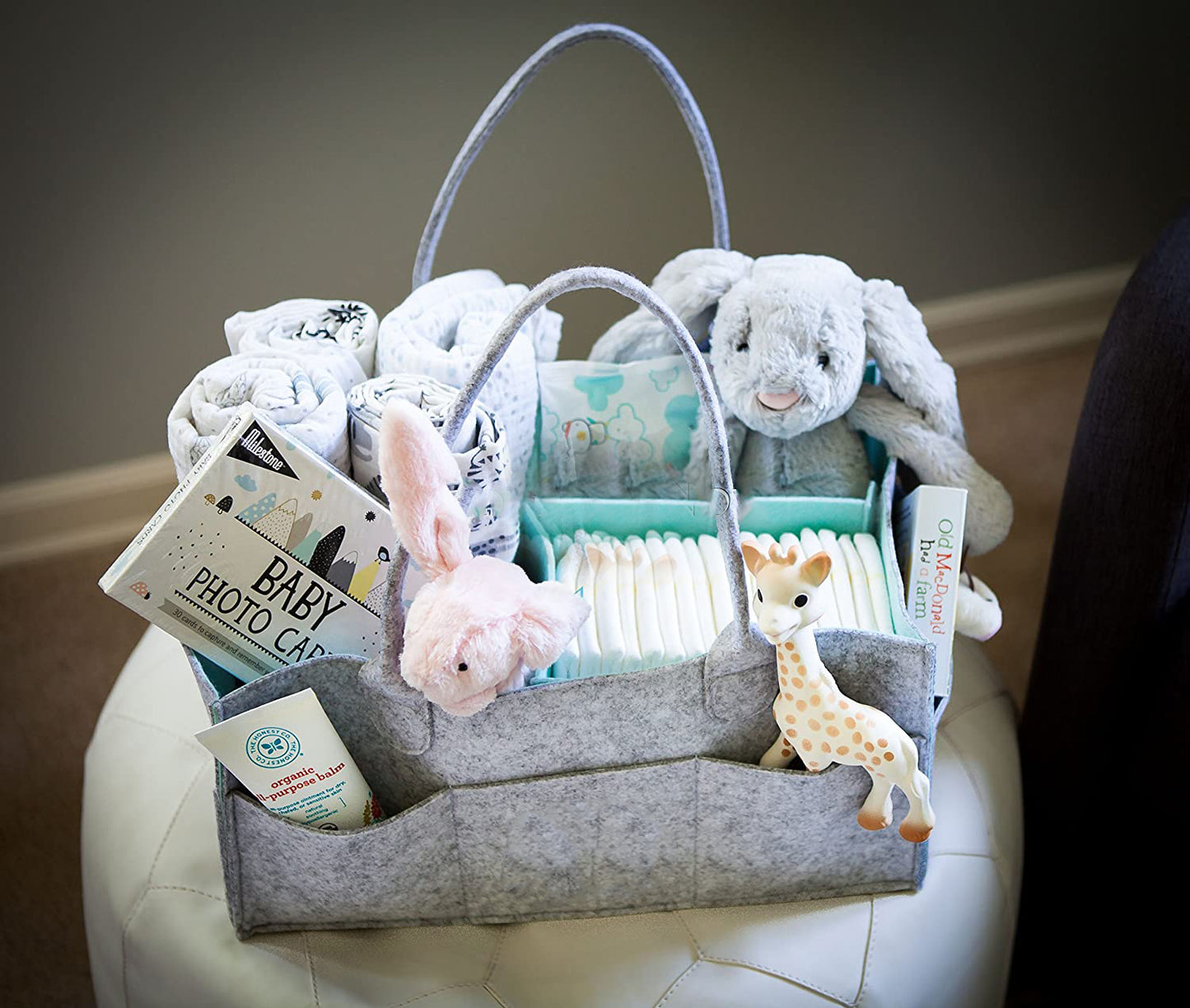 Baby Nappy Caddy Organizer - Pink
