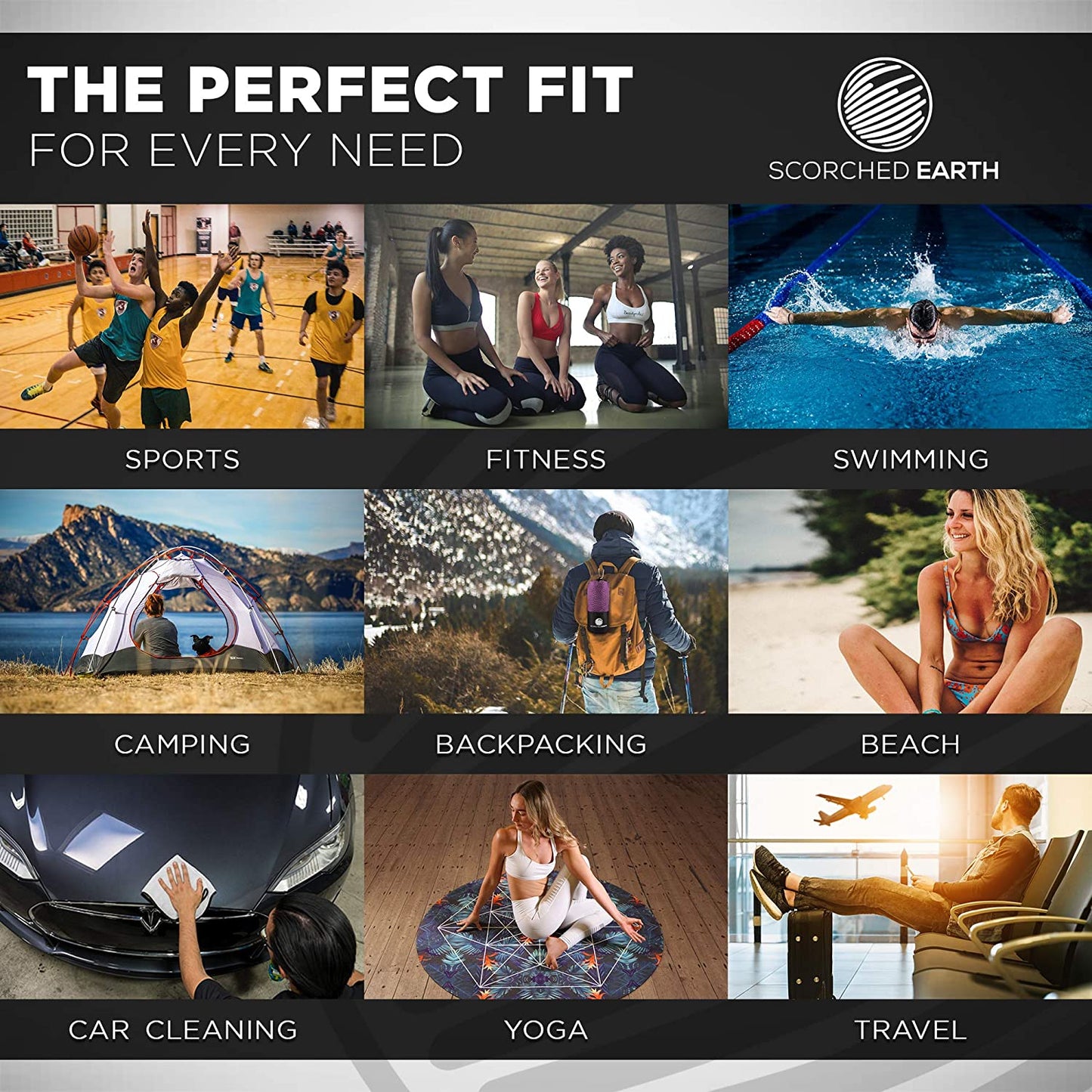 Microfiber Towel Perfect Travel & Sports &Beach Towel Nav Blue