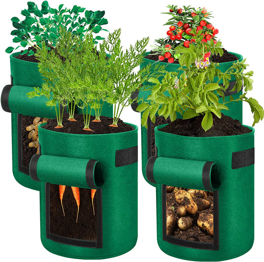 4 Pack 25L Garden Plant Grow Bags with Handles Fruit Vegetable Storage Bags