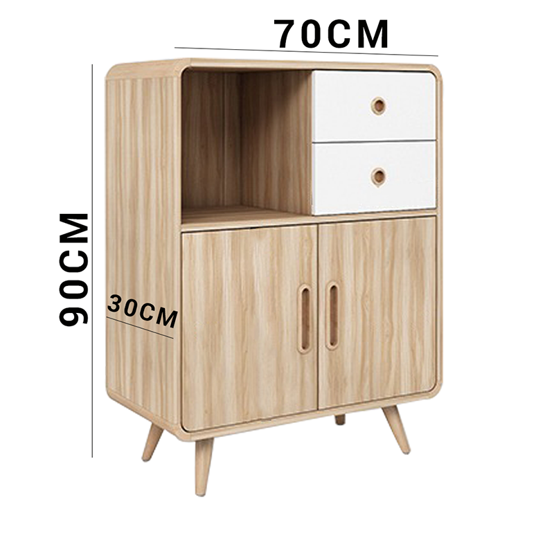 Round Corner Buffet 2 Drawers 3 Doors 90cm
