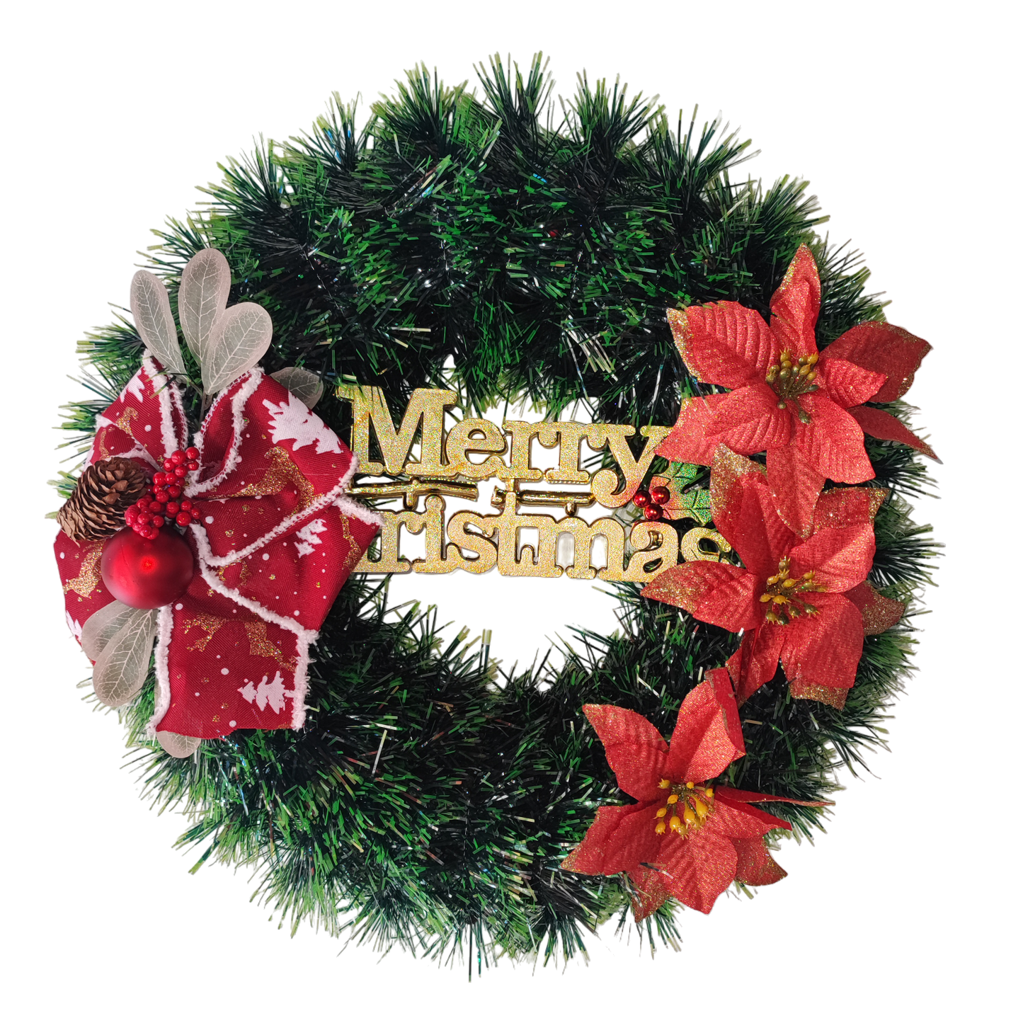 Christmas Wreath, Artificial Christmas Wreath for Front Door B