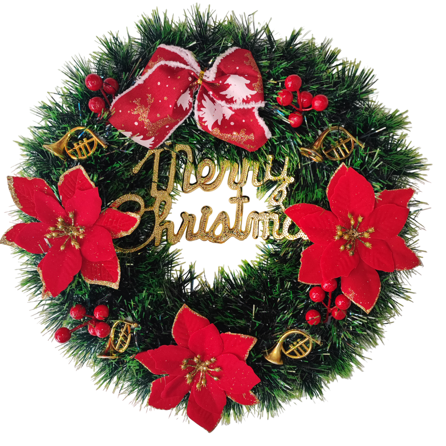 Christmas Wreath, Artificial Christmas Wreath for Front Door D