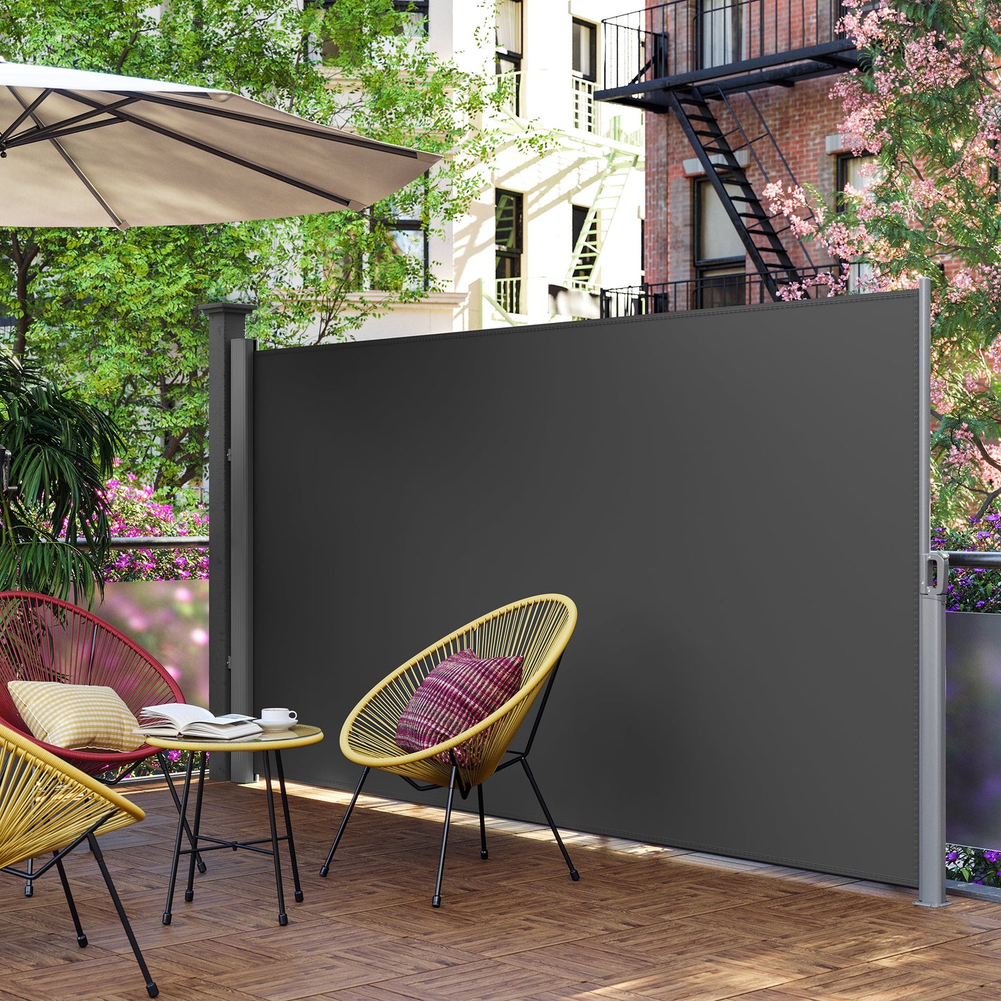 Premium Aluminium Side Awning for Balcony and Terrace 180x350cm