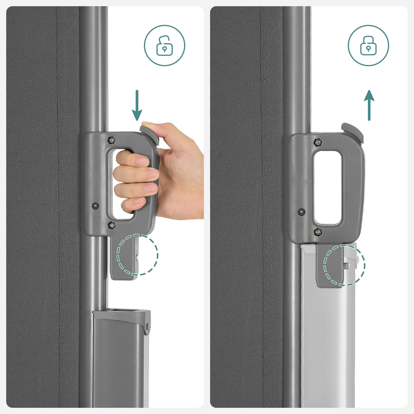 Premium Aluminium Side Awning for Balcony and Terrace 180x350cm