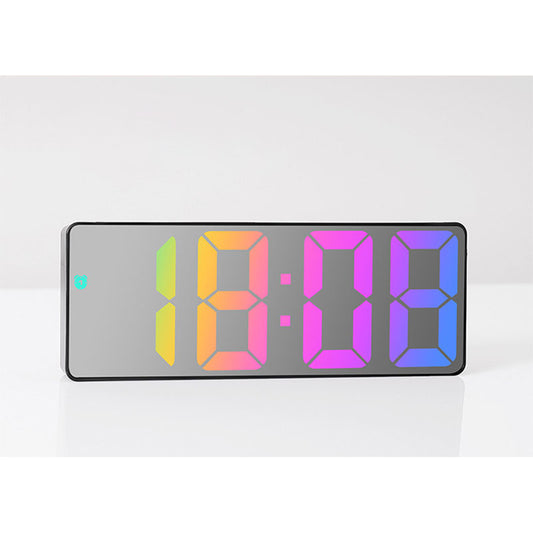 LED Table Alarm Clock Mirror