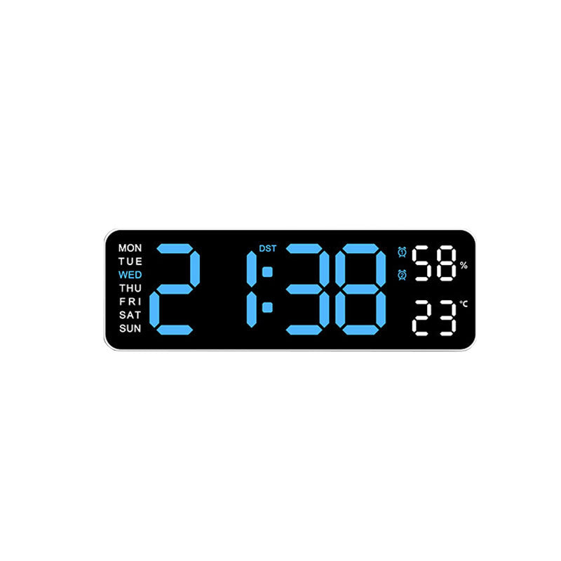 Adjustment Brightness LED Digital Wall Clock With Temperature Display