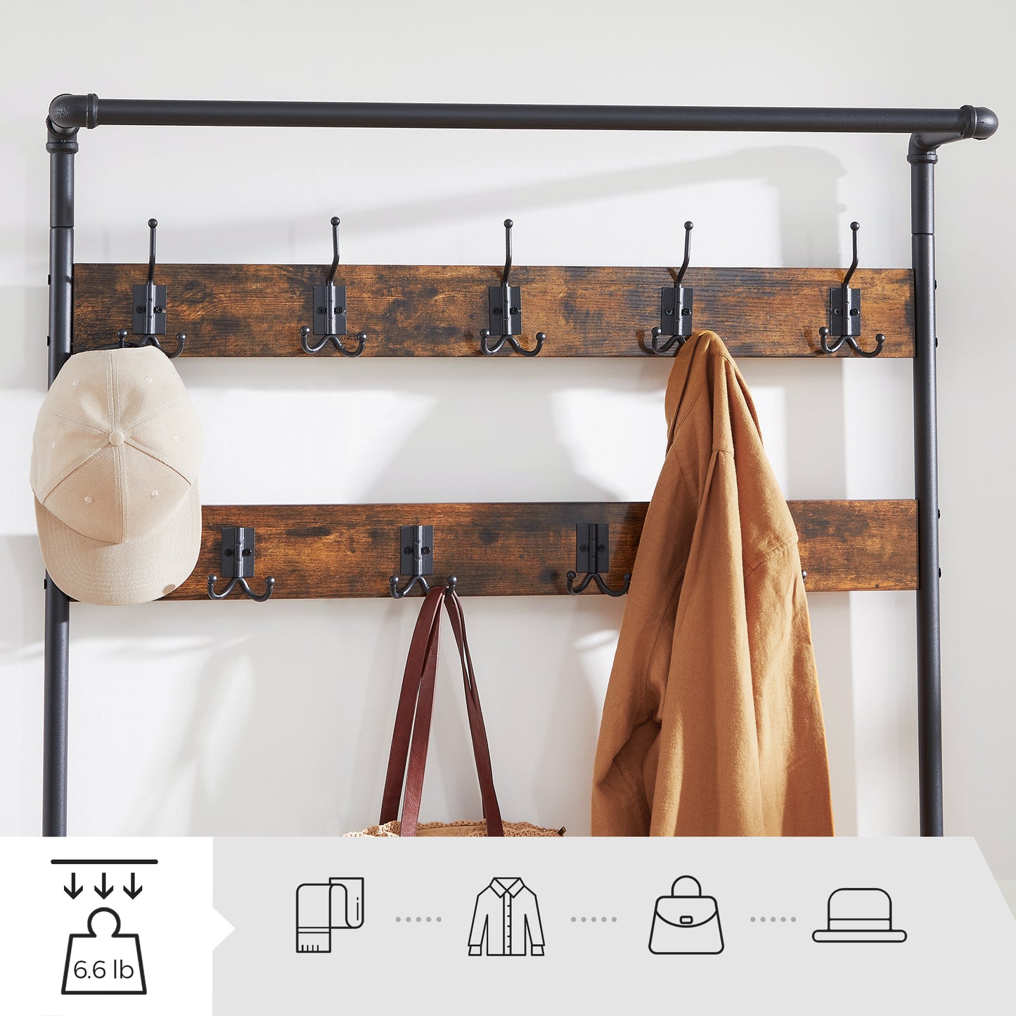 VASAGLE Coat Rack Stand, Large Coat Tree