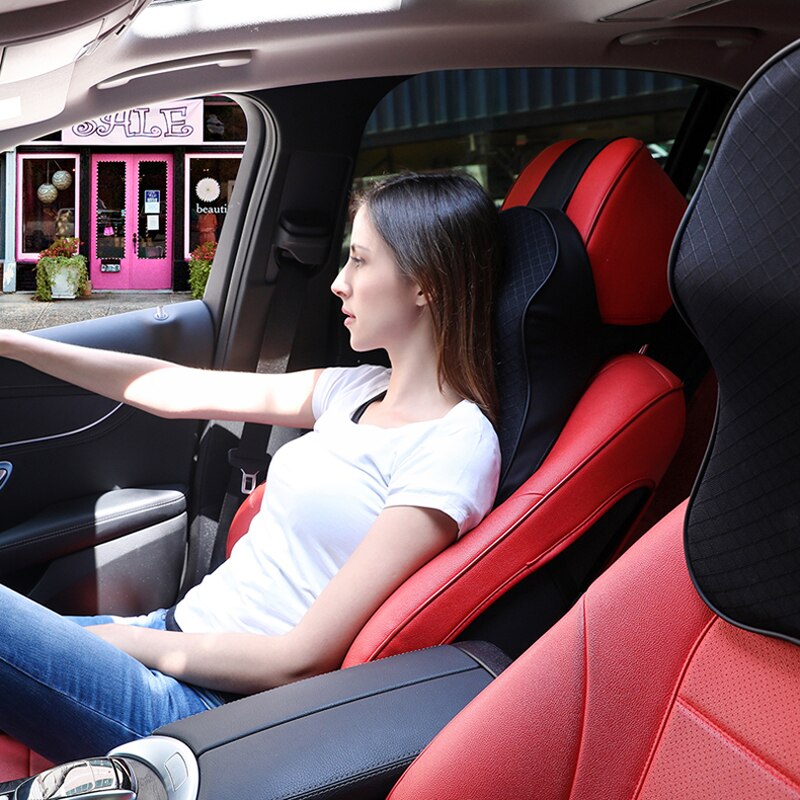 Memory Foam Car Seat Headrest Pillow _ Neck Support Cushion