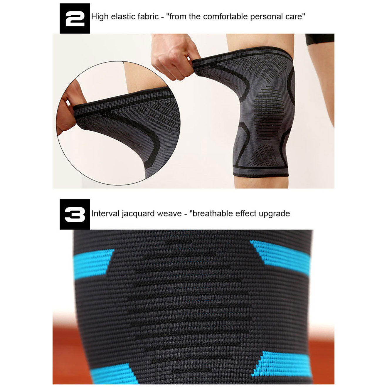 2pcs Knee Compression Sleeve L