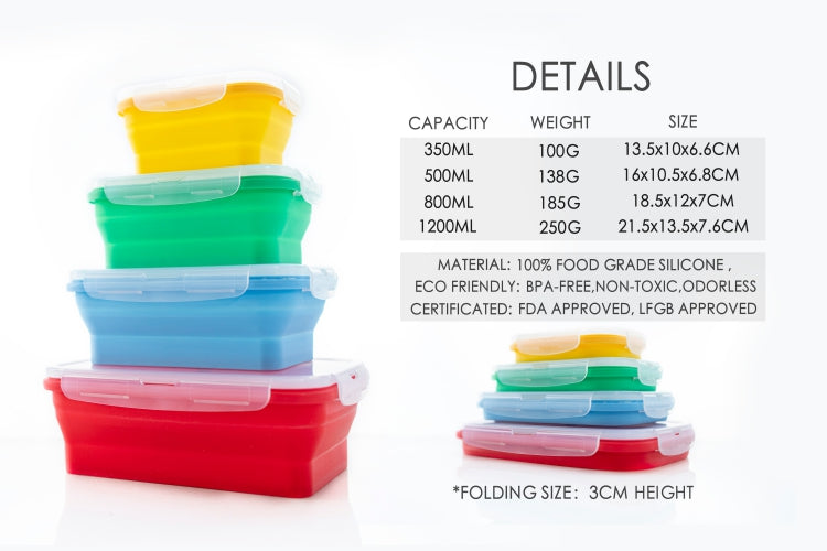 4pc Collapsible Food Storage Containers Set