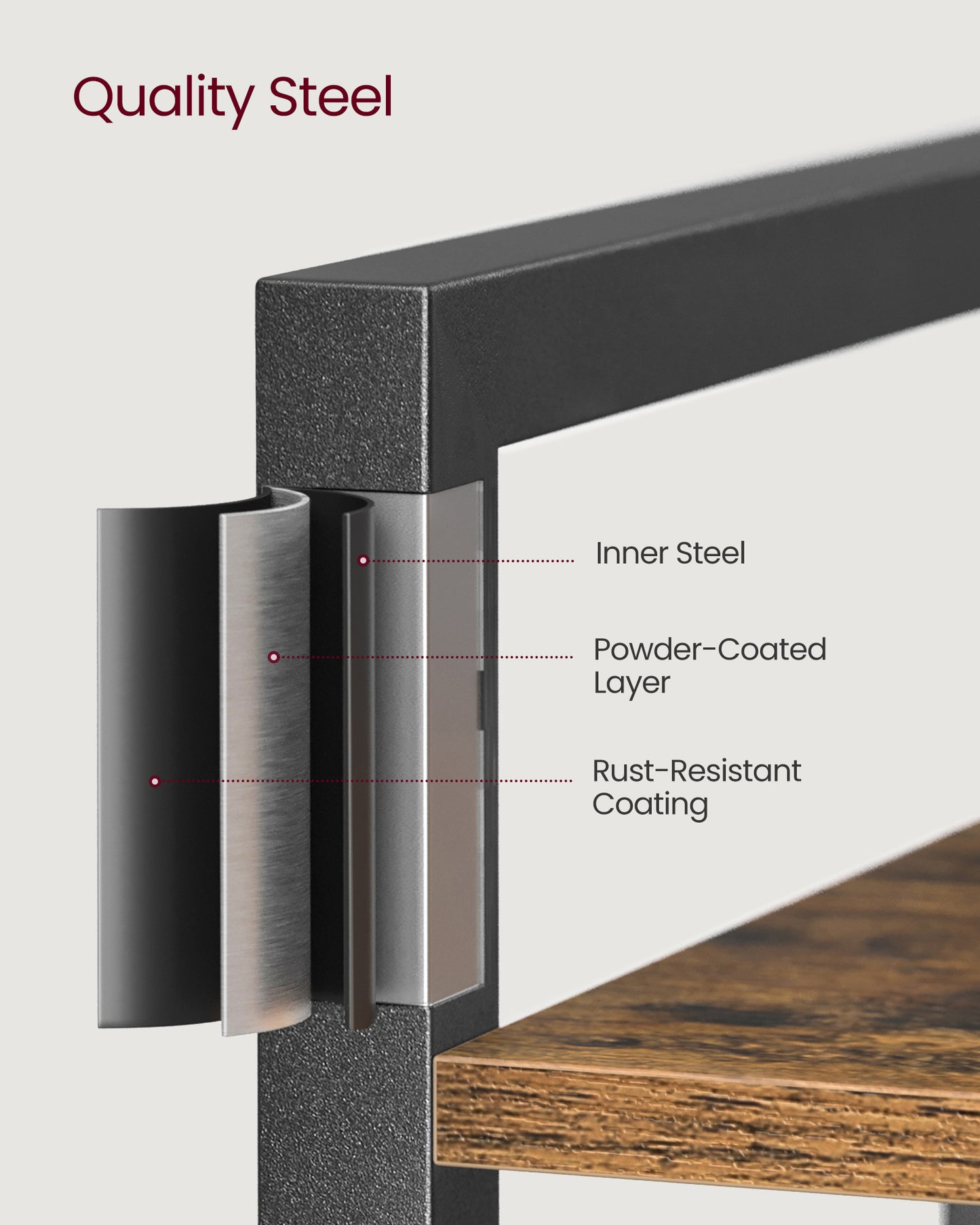 VASAGLE 5-Tier Bookshelf, Tall Bookcase, Shelving Unit
