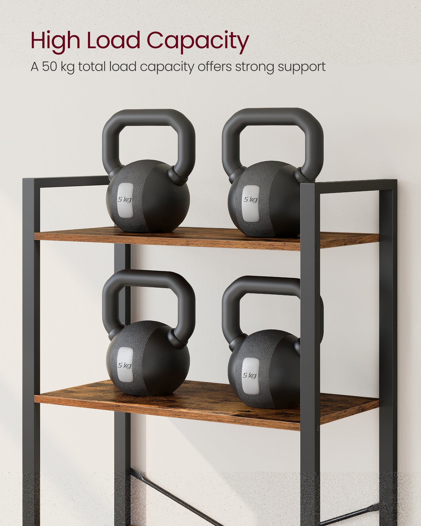 VASAGLE 5-Tier Bookshelf, Tall Bookcase, Shelving Unit