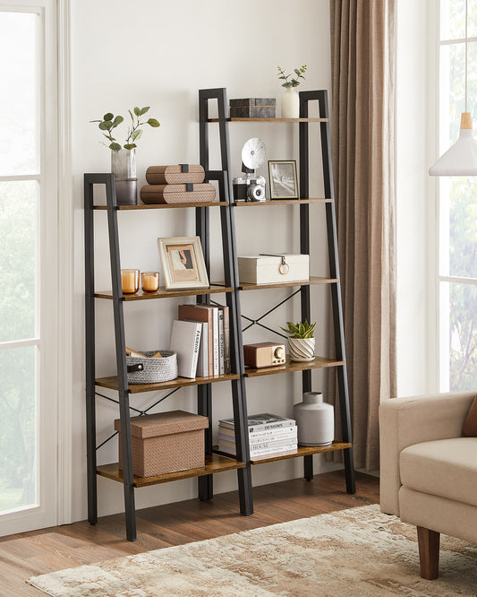 VASAGLE Ladder Shelf, 4-Tier Bookshelf, Storage Rack