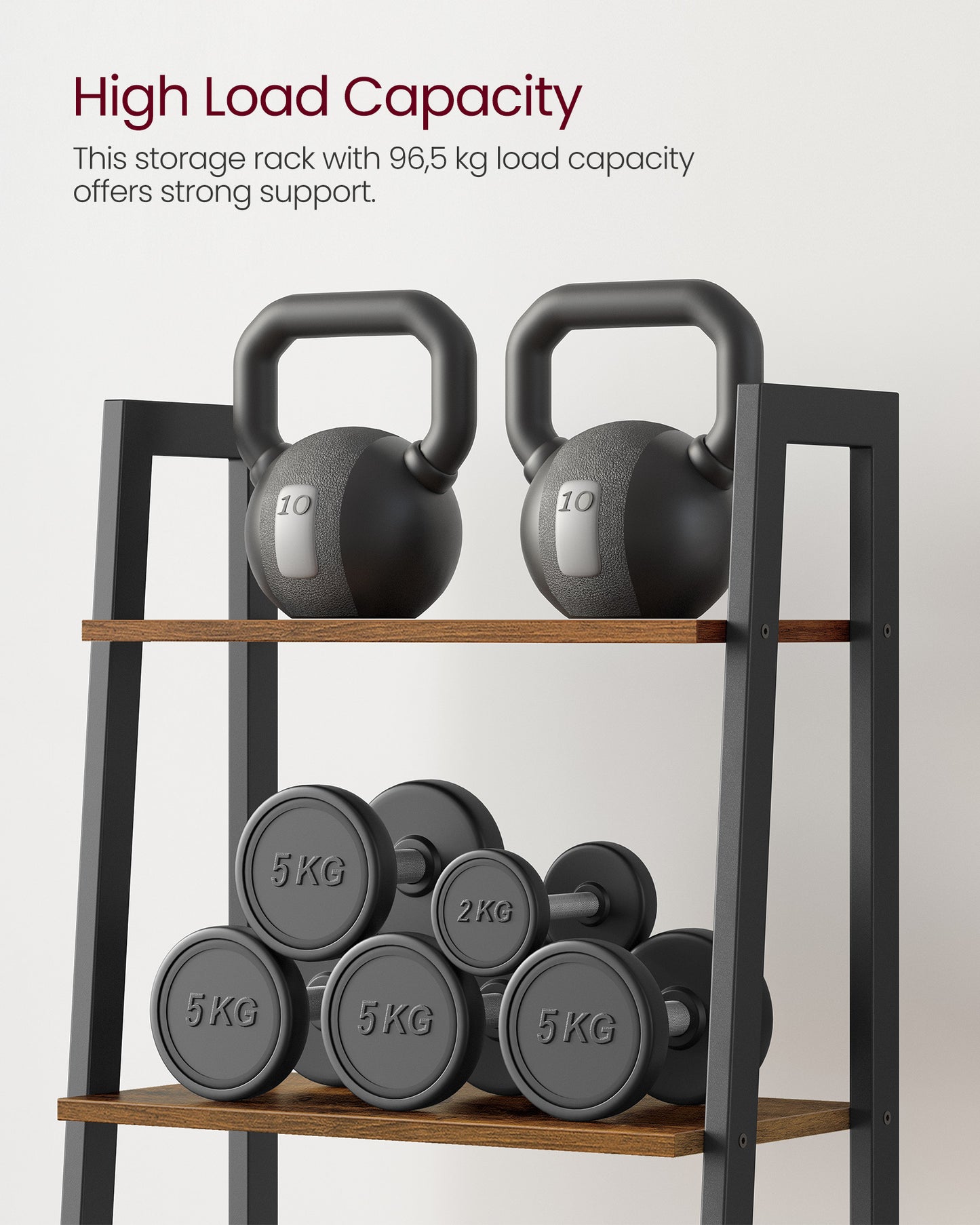 VASAGLE Ladder Shelf, 4-Tier Bookshelf, Storage Rack