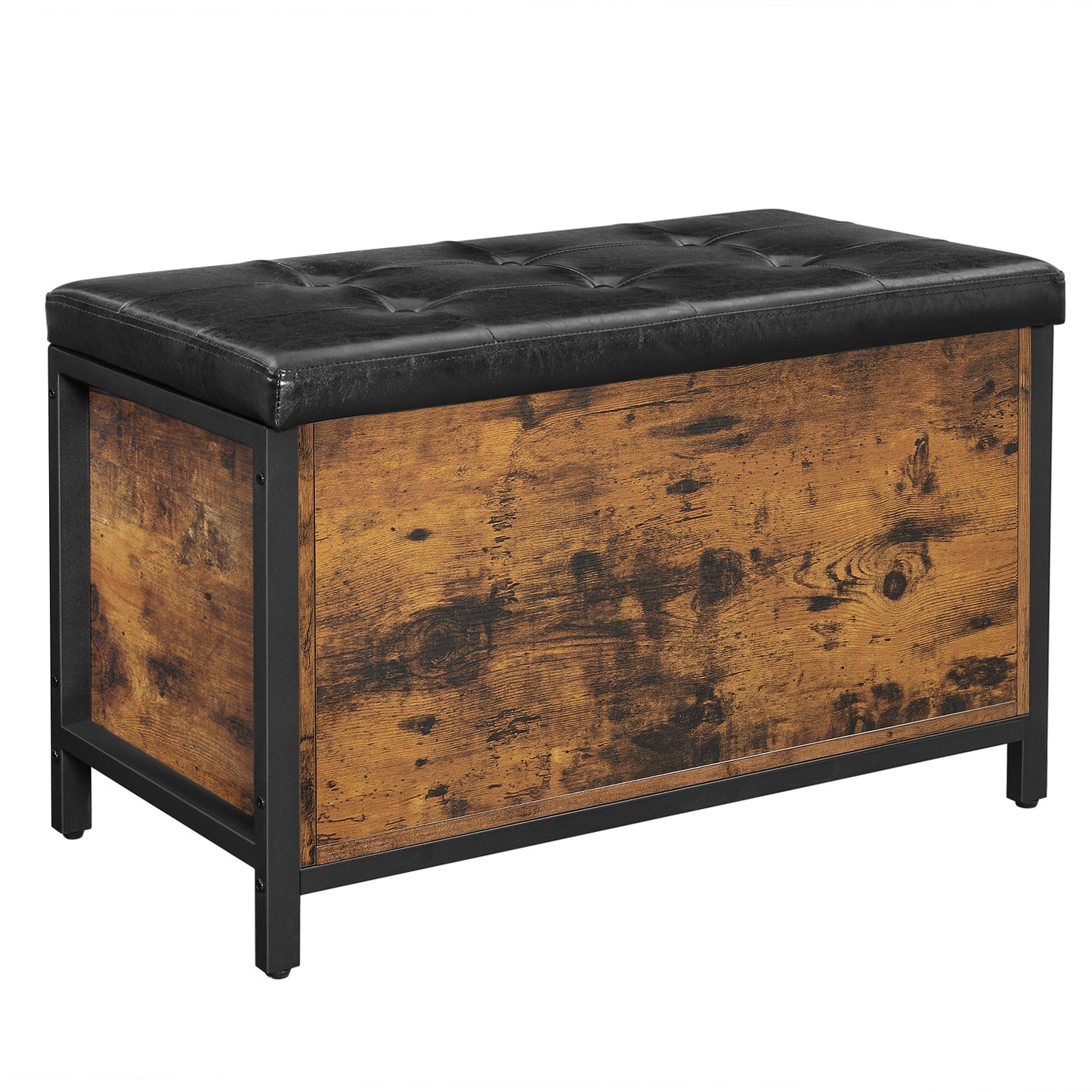 VASAGLE Entryway Storage Bench Rustic Brown and Black