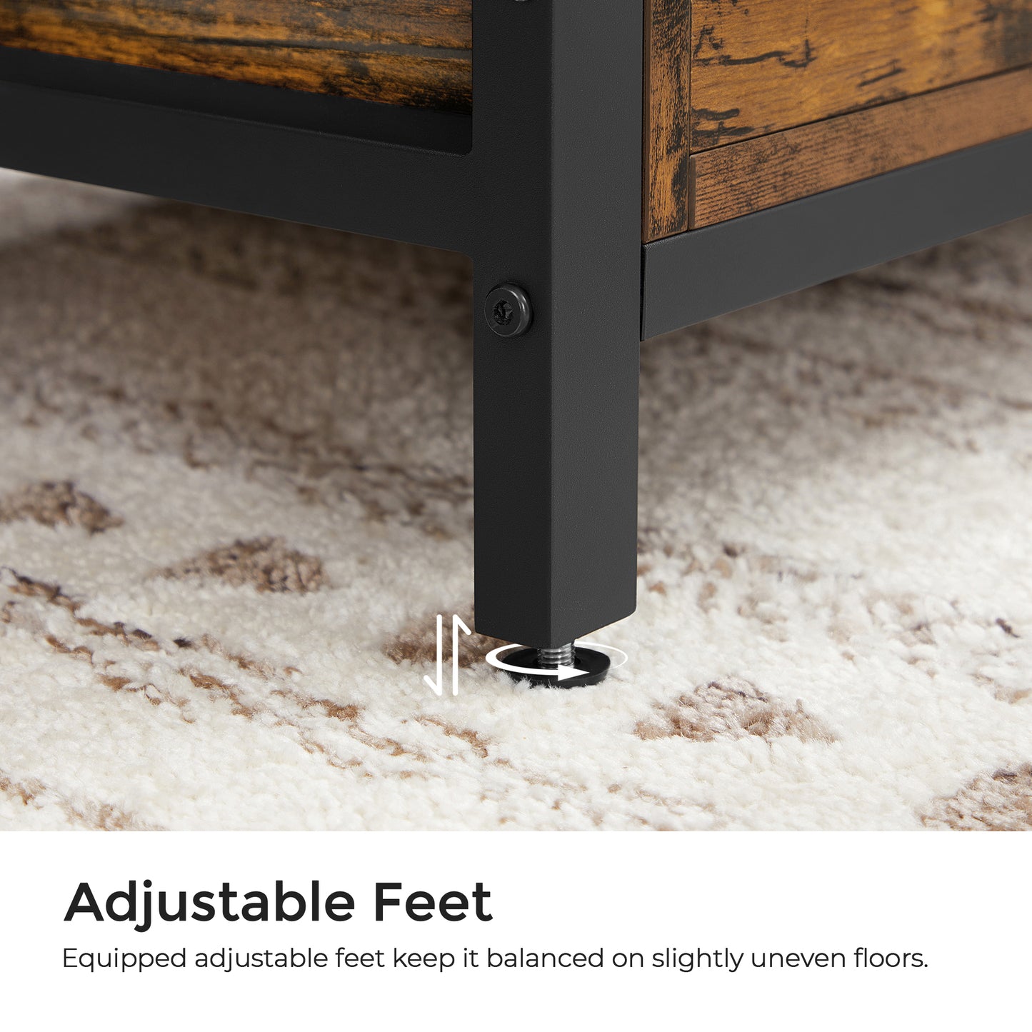 VASAGLE Entryway Storage Bench Rustic Brown and Black